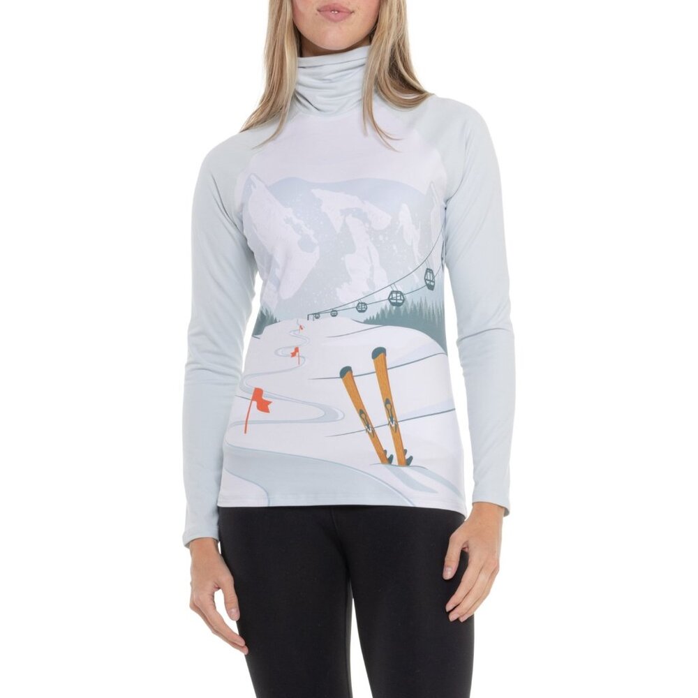 Kyodan Outdoor Novelty Ski Print Turtleneck Base Layer - Long Sleeve - Picture 1 of 1